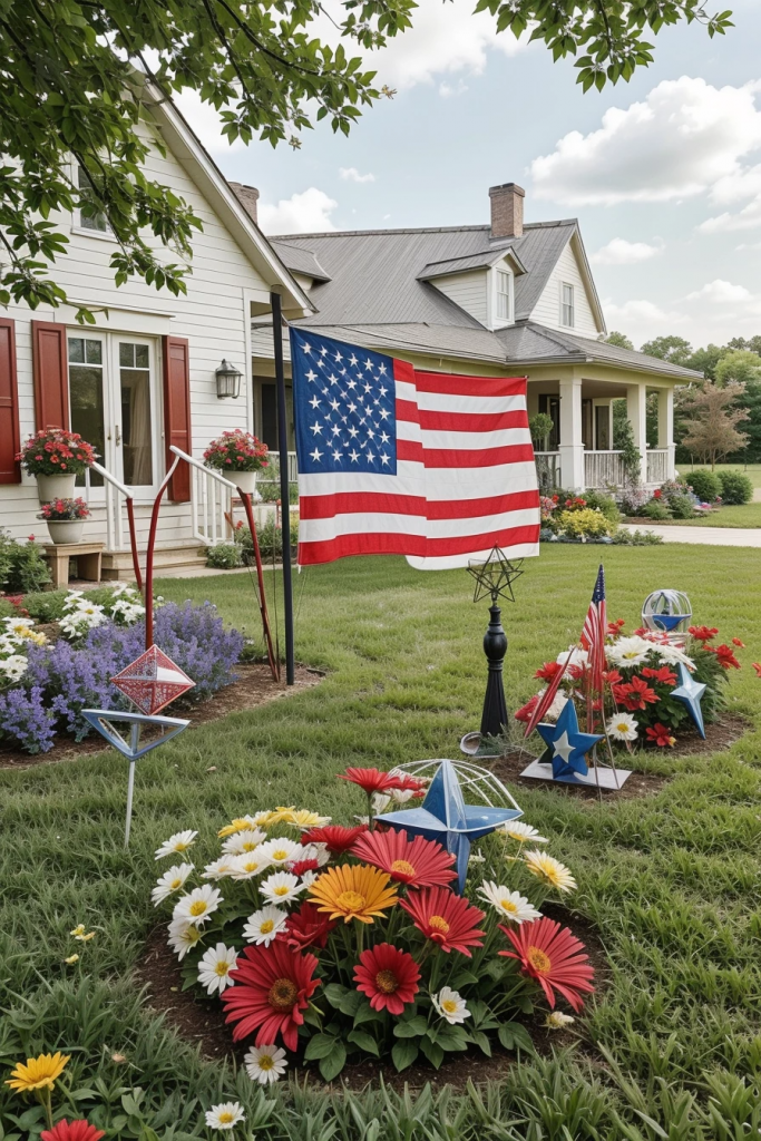 Patriotism With a Twist: 65 Unexpectedly Elegant 4th of July Farmhouse Exterior Inspirations
