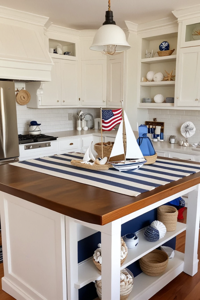 Fireworks At The Heart Of The Home: 63 Festive Kitchen Island Decorations For Independence Day