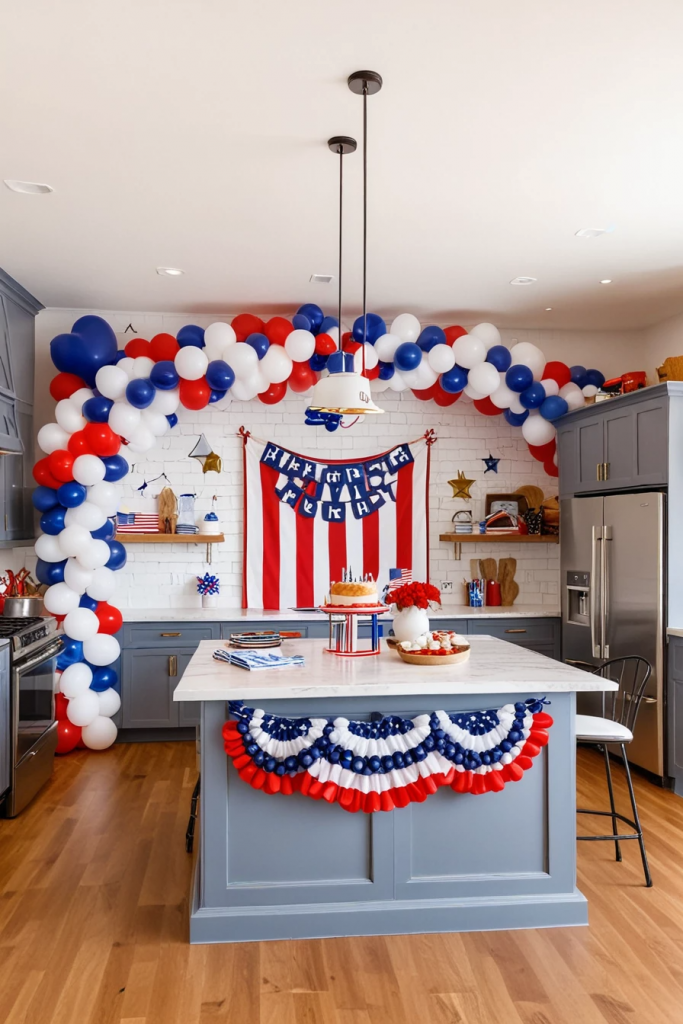 Fireworks At The Heart Of The Home: 63 Festive Kitchen Island Decorations For Independence Day