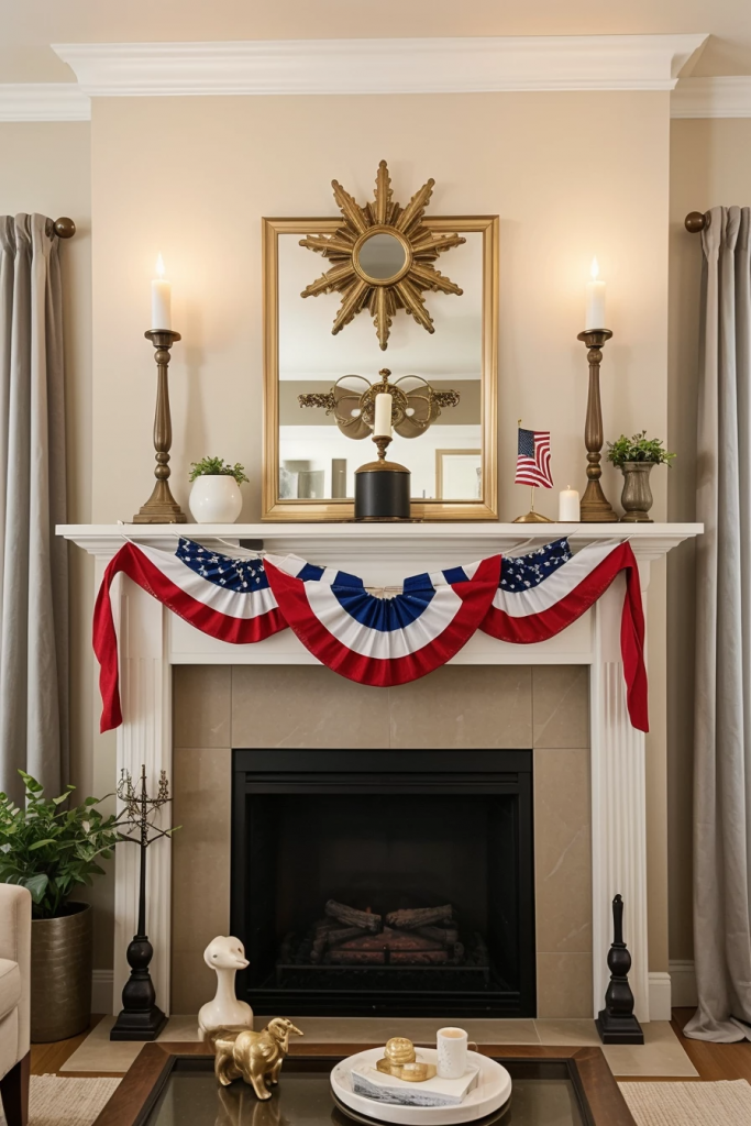 Patriotic Charm Meets Retro Comfort: 65 Vintage-Inspired 4th Of July Living Room Ideas