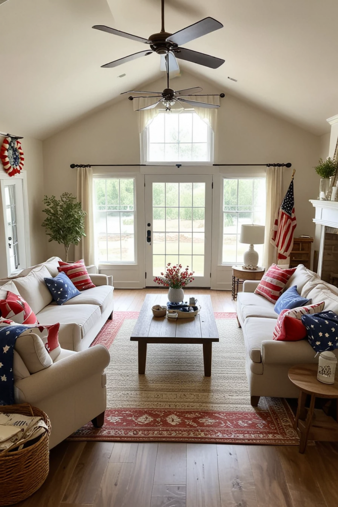 Living Loud in Liberty: 61 Unconventional Americana Decor Ideas for the 4th of July Living Room