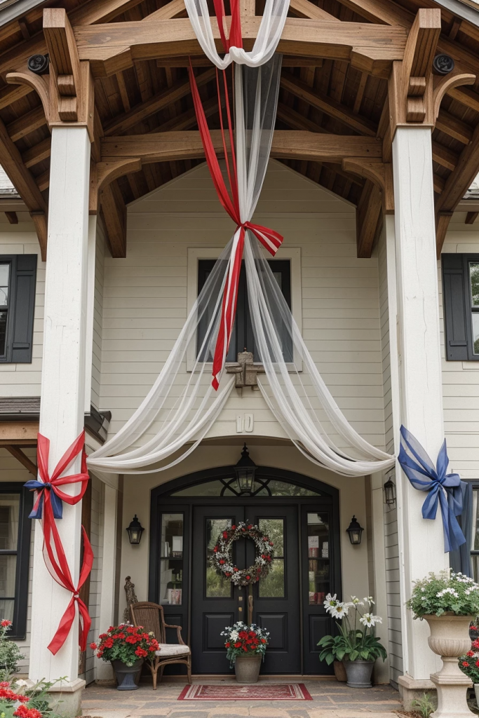 Patriotism With a Twist: 65 Unexpectedly Elegant 4th of July Farmhouse Exterior Inspirations