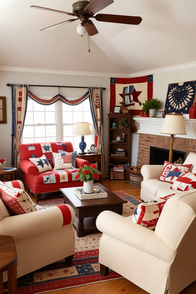 Living Loud in Liberty: 61 Unconventional Americana Decor Ideas for the 4th of July Living Room
