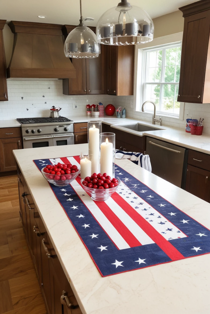 Fireworks At The Heart Of The Home: 63 Festive Kitchen Island Decorations For Independence Day
