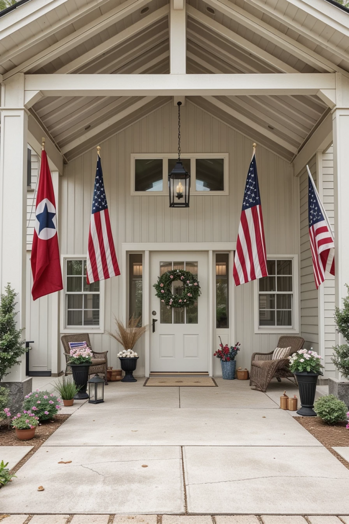Patriotism With a Twist: 65 Unexpectedly Elegant 4th of July Farmhouse Exterior Inspirations