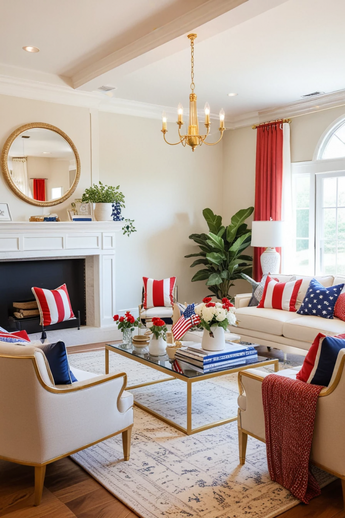 Living Loud in Liberty: 61 Unconventional Americana Decor Ideas for the 4th of July Living Room