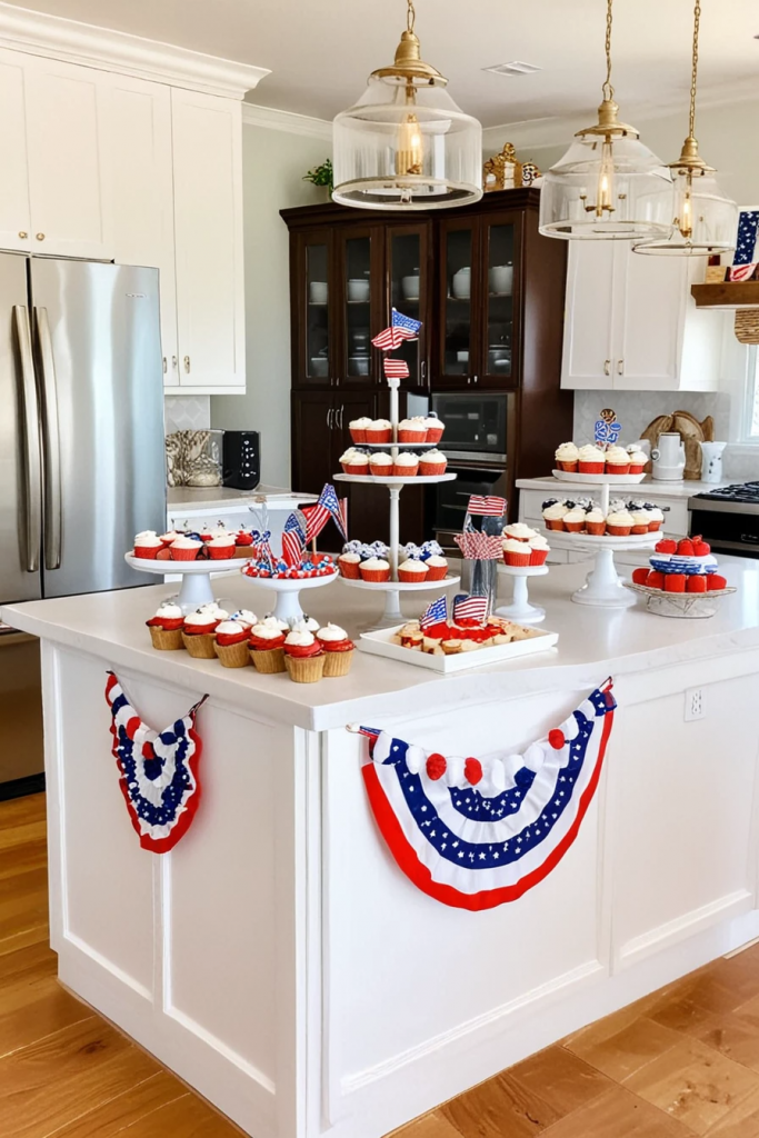 Fireworks At The Heart Of The Home: 63 Festive Kitchen Island Decorations For Independence Day