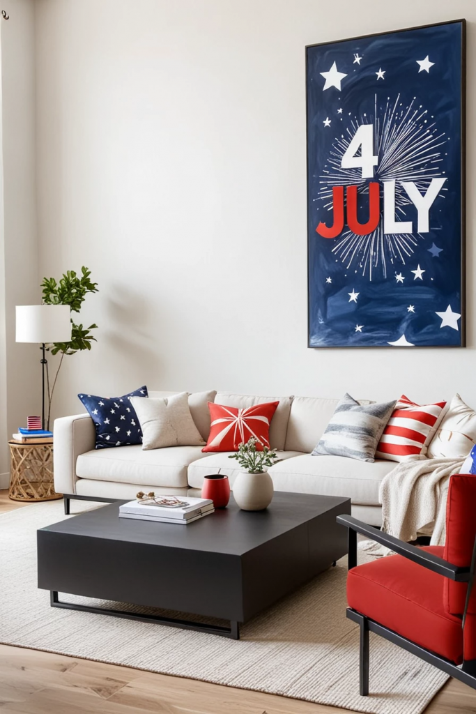 Living Loud in Liberty: 61 Unconventional Americana Decor Ideas for the 4th of July Living Room