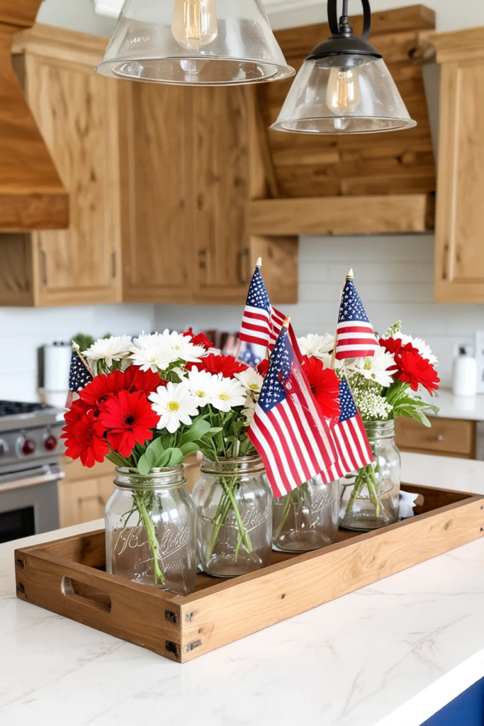 Fireworks At The Heart Of The Home: 63 Festive Kitchen Island Decorations For Independence Day