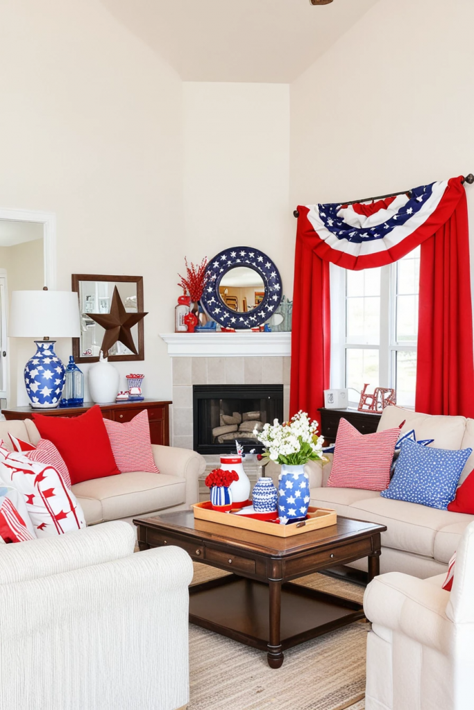 Living Loud in Liberty: 61 Unconventional Americana Decor Ideas for the 4th of July Living Room