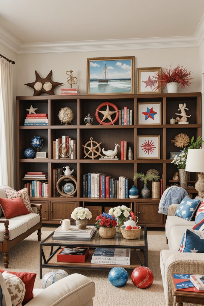 Red, White, And Beachy: 63 Breezy Coastal Living Rooms Decked For The Fourth