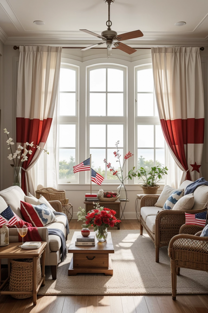 Red, White, And Beachy: 63 Breezy Coastal Living Rooms Decked For The Fourth