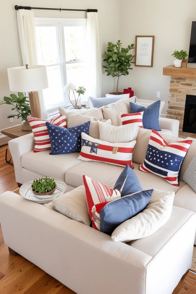 Living Loud in Liberty: 61 Unconventional Americana Decor Ideas for the 4th of July Living Room