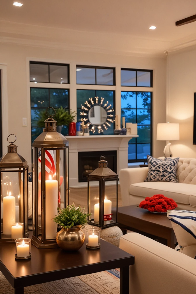 Patriotic Charm Meets Retro Comfort: 65 Vintage-Inspired 4th Of July Living Room Ideas