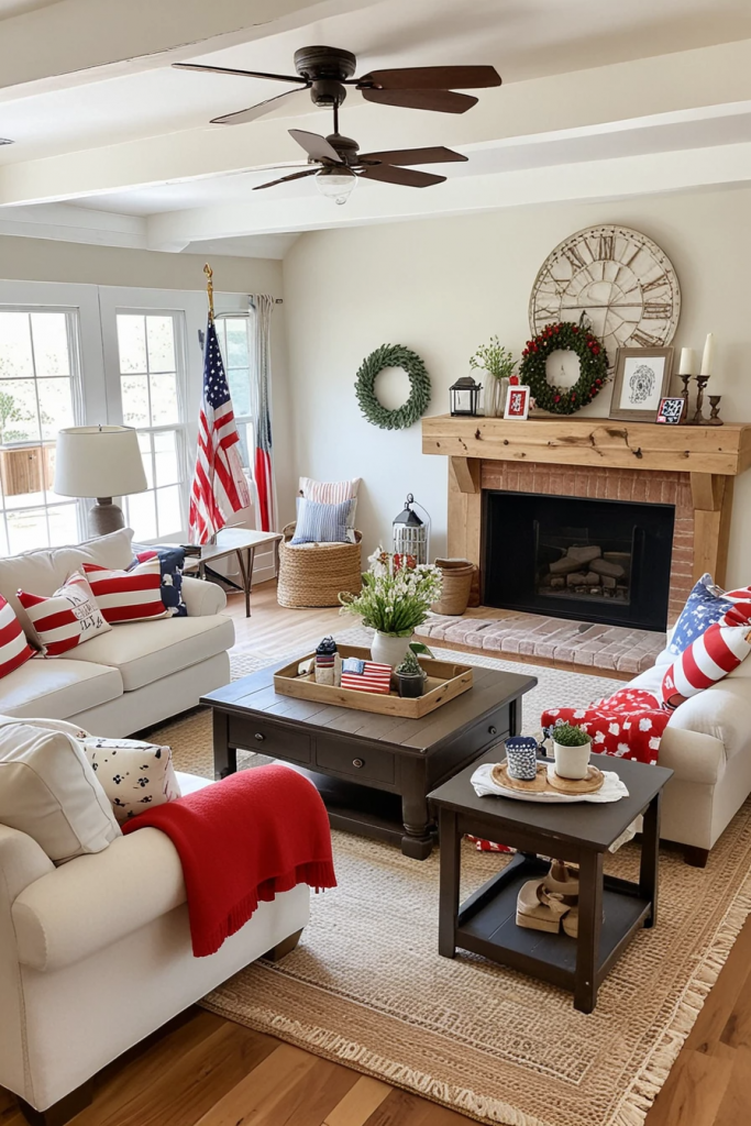 Living Loud in Liberty: 61 Unconventional Americana Decor Ideas for the 4th of July Living Room