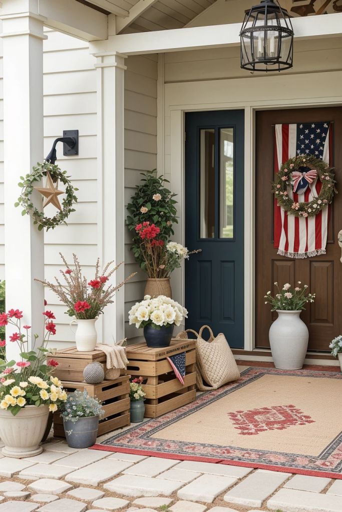 Patriotism With a Twist: 65 Unexpectedly Elegant 4th of July Farmhouse Exterior Inspirations