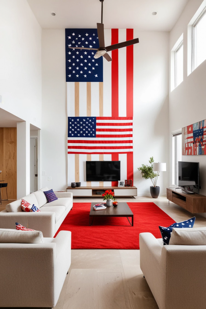 Living Loud in Liberty: 61 Unconventional Americana Decor Ideas for the 4th of July Living Room