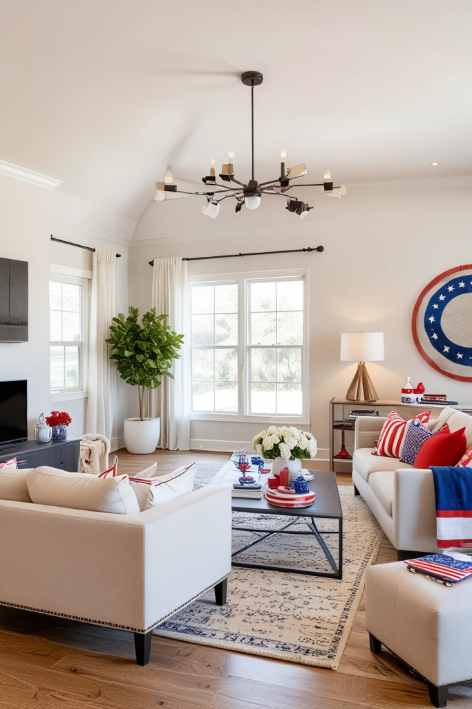 Living Loud in Liberty: 61 Unconventional Americana Decor Ideas for the 4th of July Living Room