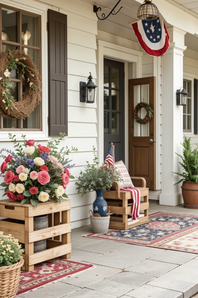 Patriotism With a Twist: 65 Unexpectedly Elegant 4th of July Farmhouse Exterior Inspirations