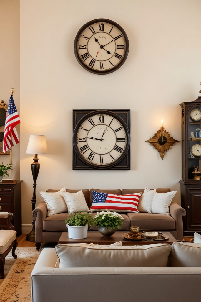 Patriotic Charm Meets Retro Comfort: 65 Vintage-Inspired 4th Of July Living Room Ideas