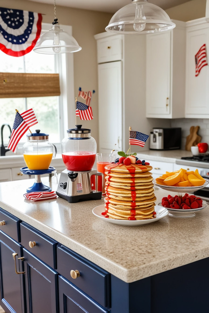 Fireworks At The Heart Of The Home: 63 Festive Kitchen Island Decorations For Independence Day