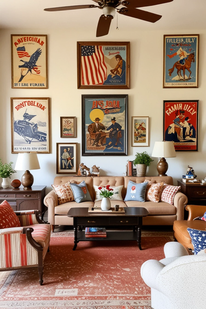 Living Loud in Liberty: 61 Unconventional Americana Decor Ideas for the 4th of July Living Room