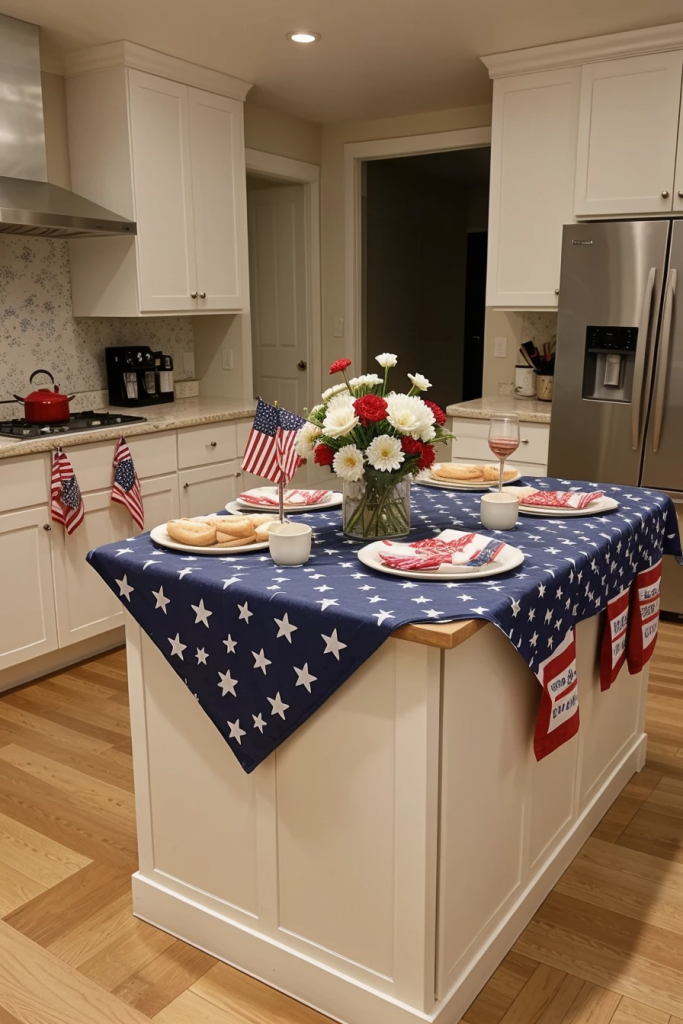 Fireworks At The Heart Of The Home: 63 Festive Kitchen Island Decorations For Independence Day