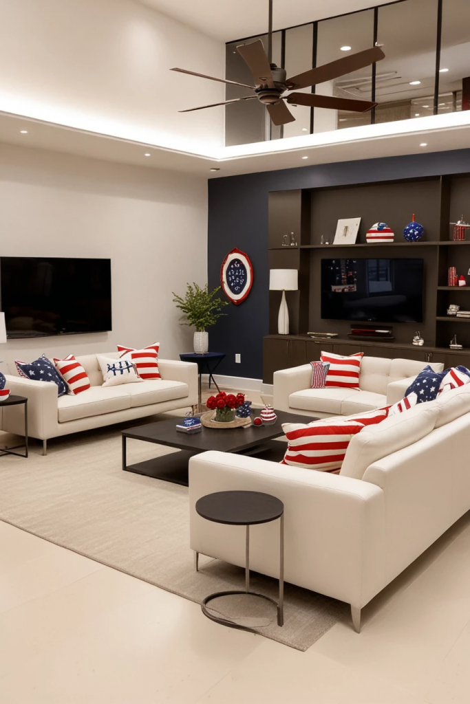 Living Loud in Liberty: 61 Unconventional Americana Decor Ideas for the 4th of July Living Room