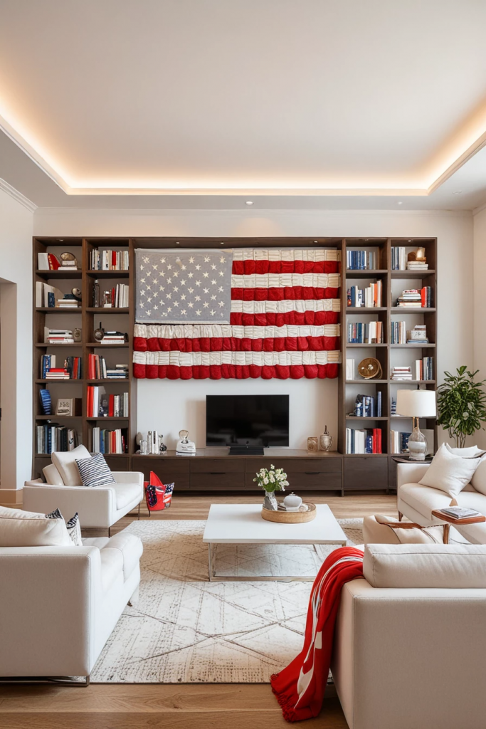 Patriotism On The Pages: 65 Ways To Style Bookshelf For Independence Day