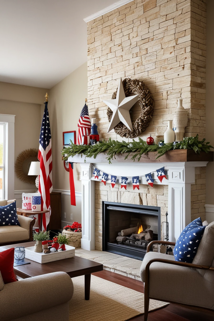 Living Loud in Liberty: 61 Unconventional Americana Decor Ideas for the 4th of July Living Room