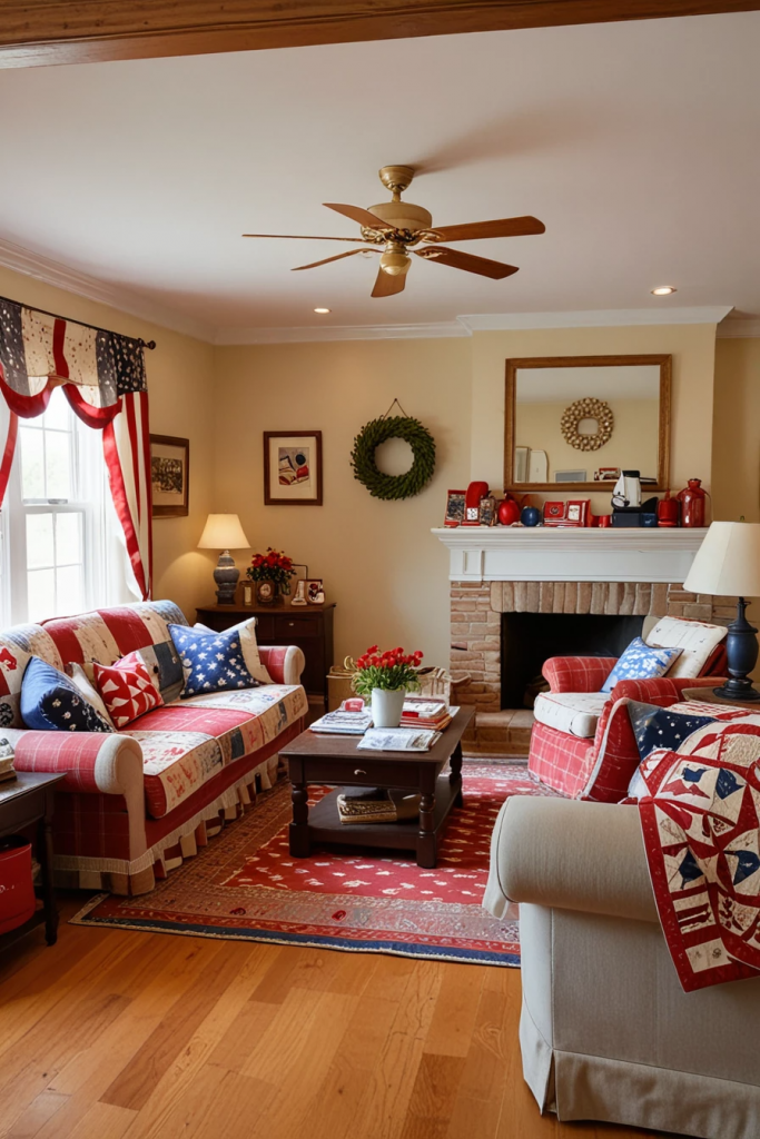 Living Loud in Liberty: 61 Unconventional Americana Decor Ideas for the 4th of July Living Room