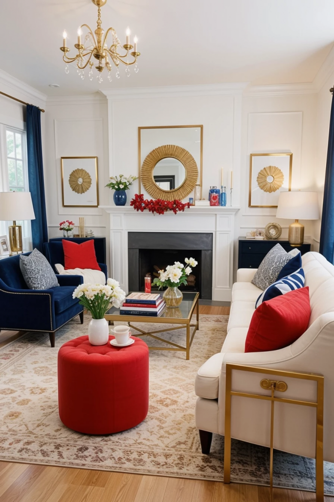 Living Loud in Liberty: 61 Unconventional Americana Decor Ideas for the 4th of July Living Room