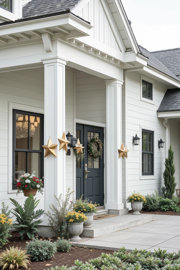 Patriotism With a Twist: 65 Unexpectedly Elegant 4th of July Farmhouse Exterior Inspirations