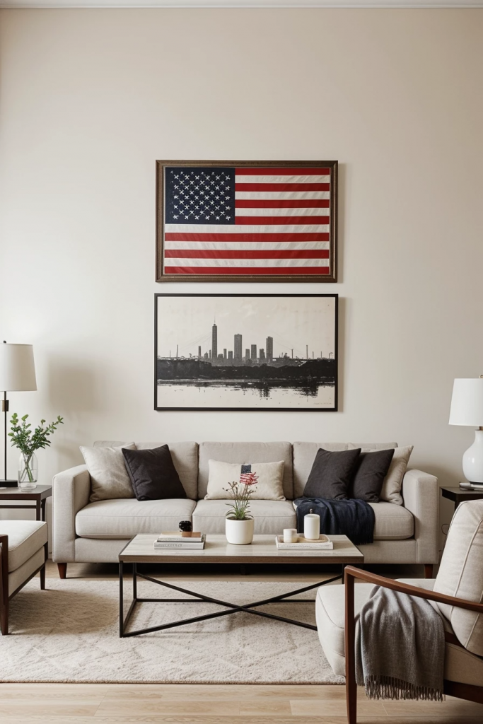 Patriotic Charm Meets Retro Comfort: 65 Vintage-Inspired 4th Of July Living Room Ideas