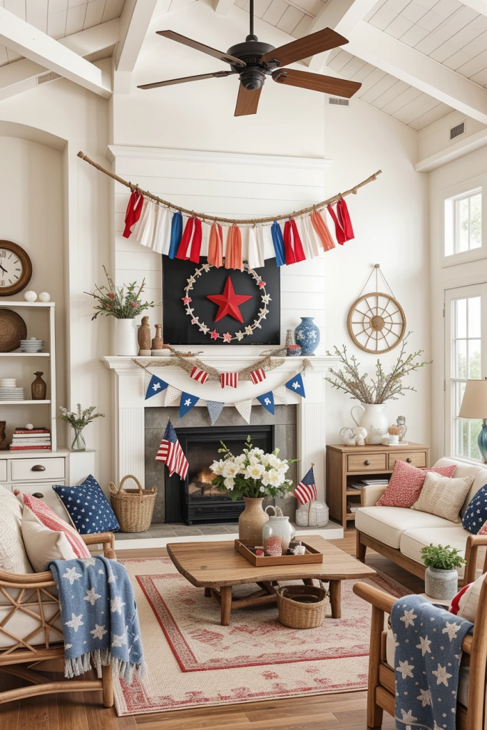 Red, White, And Beachy: 63 Breezy Coastal Living Rooms Decked For The Fourth