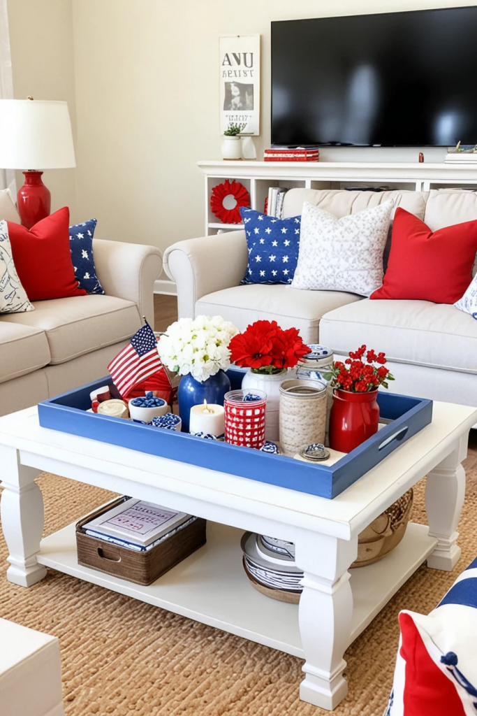 Living Loud in Liberty: 61 Unconventional Americana Decor Ideas for the 4th of July Living Room