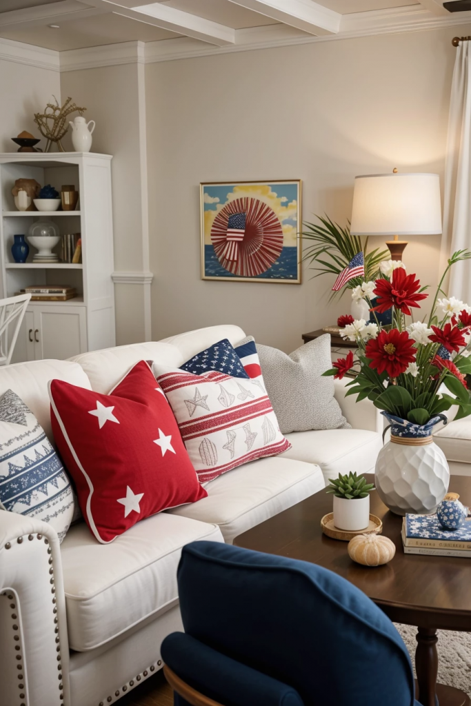 Red, White, And Beachy: 63 Breezy Coastal Living Rooms Decked For The Fourth