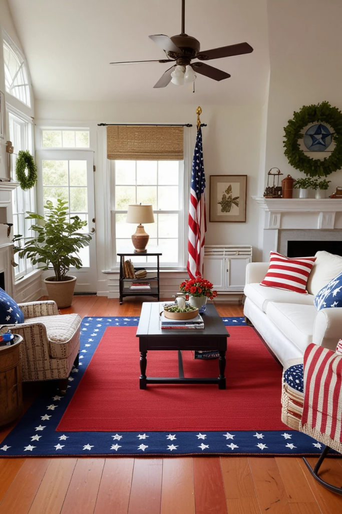 Living Loud in Liberty: 61 Unconventional Americana Decor Ideas for the 4th of July Living Room