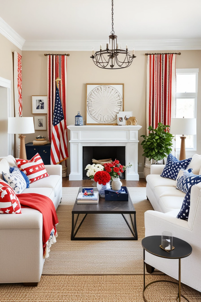 Living Loud in Liberty: 61 Unconventional Americana Decor Ideas for the 4th of July Living Room