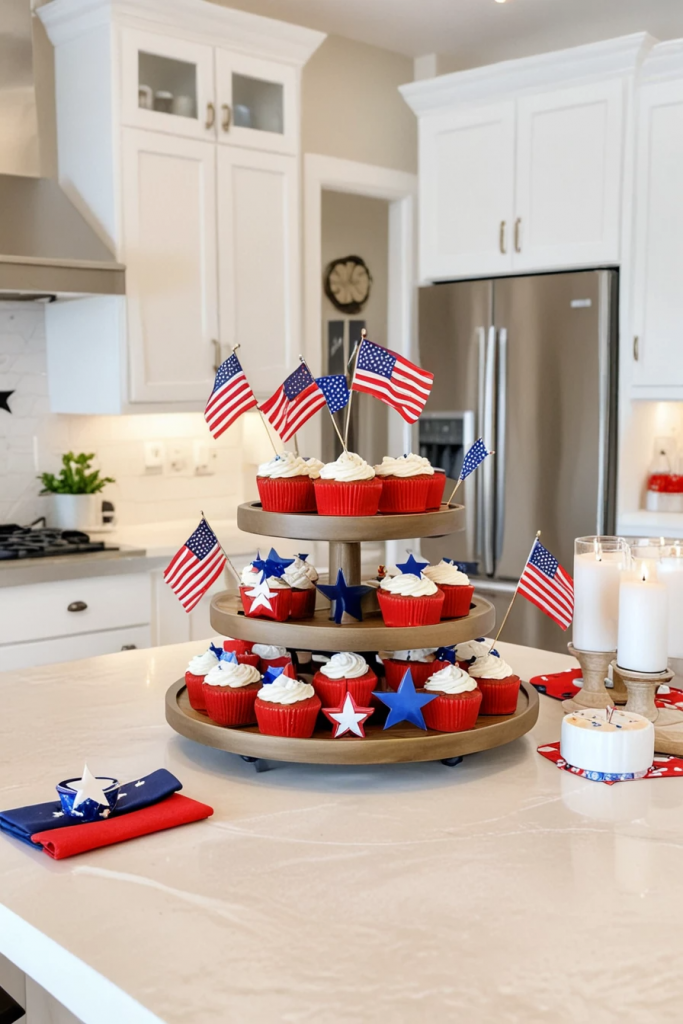 Fireworks At The Heart Of The Home: 63 Festive Kitchen Island Decorations For Independence Day