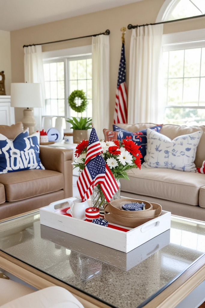 Living Loud in Liberty: 61 Unconventional Americana Decor Ideas for the 4th of July Living Room