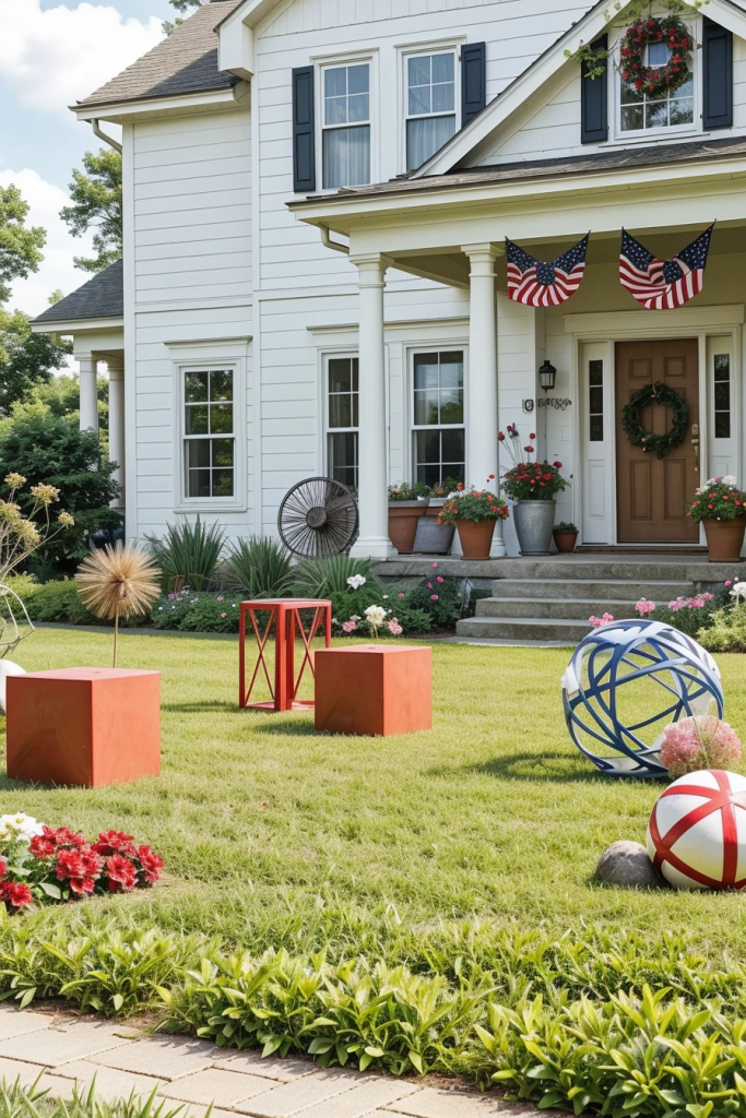 Patriotism With a Twist: 65 Unexpectedly Elegant 4th of July Farmhouse Exterior Inspirations