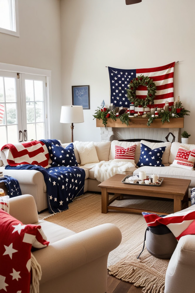 Living Loud in Liberty: 61 Unconventional Americana Decor Ideas for the 4th of July Living Room