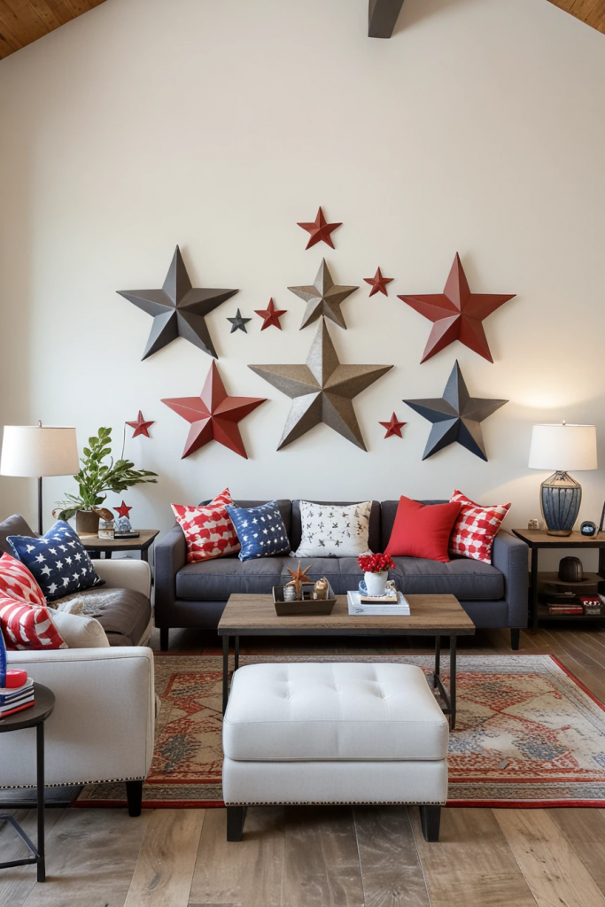 Living Loud in Liberty: 61 Unconventional Americana Decor Ideas for the 4th of July Living Room