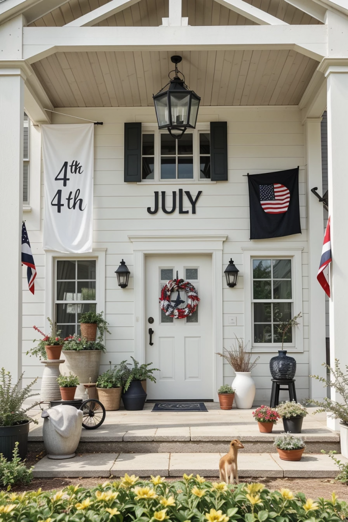 Patriotism With a Twist: 65 Unexpectedly Elegant 4th of July Farmhouse Exterior Inspirations