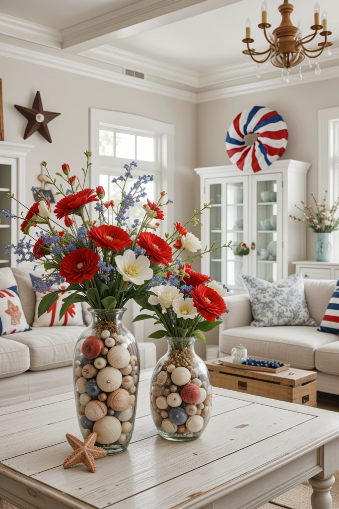 Red, White, And Beachy: 63 Breezy Coastal Living Rooms Decked For The Fourth
