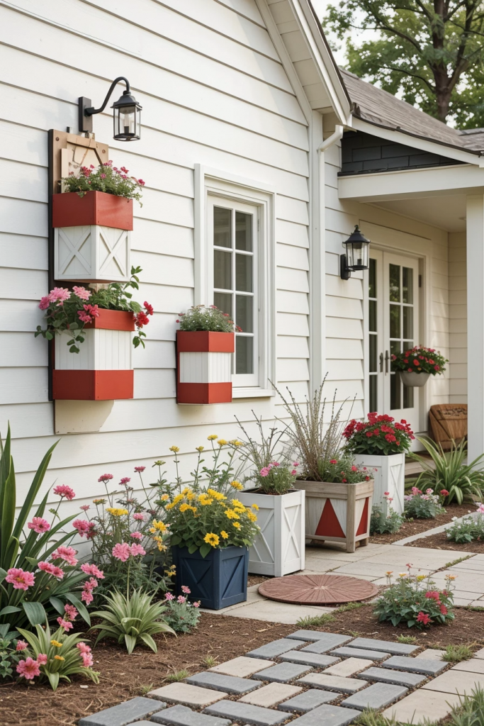 Patriotism With a Twist: 65 Unexpectedly Elegant 4th of July Farmhouse Exterior Inspirations