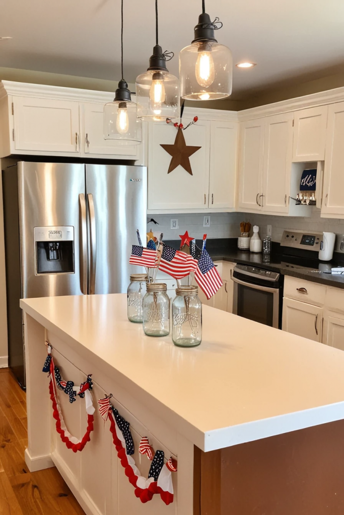 Fireworks At The Heart Of The Home: 63 Festive Kitchen Island Decorations For Independence Day