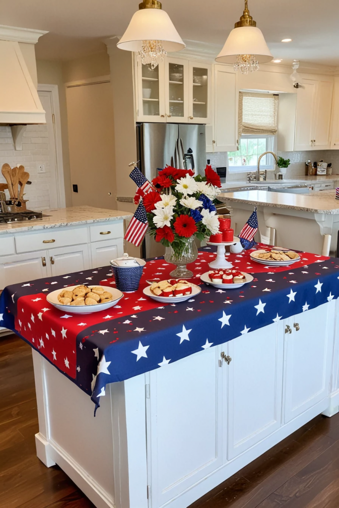Fireworks At The Heart Of The Home: 63 Festive Kitchen Island Decorations For Independence Day
