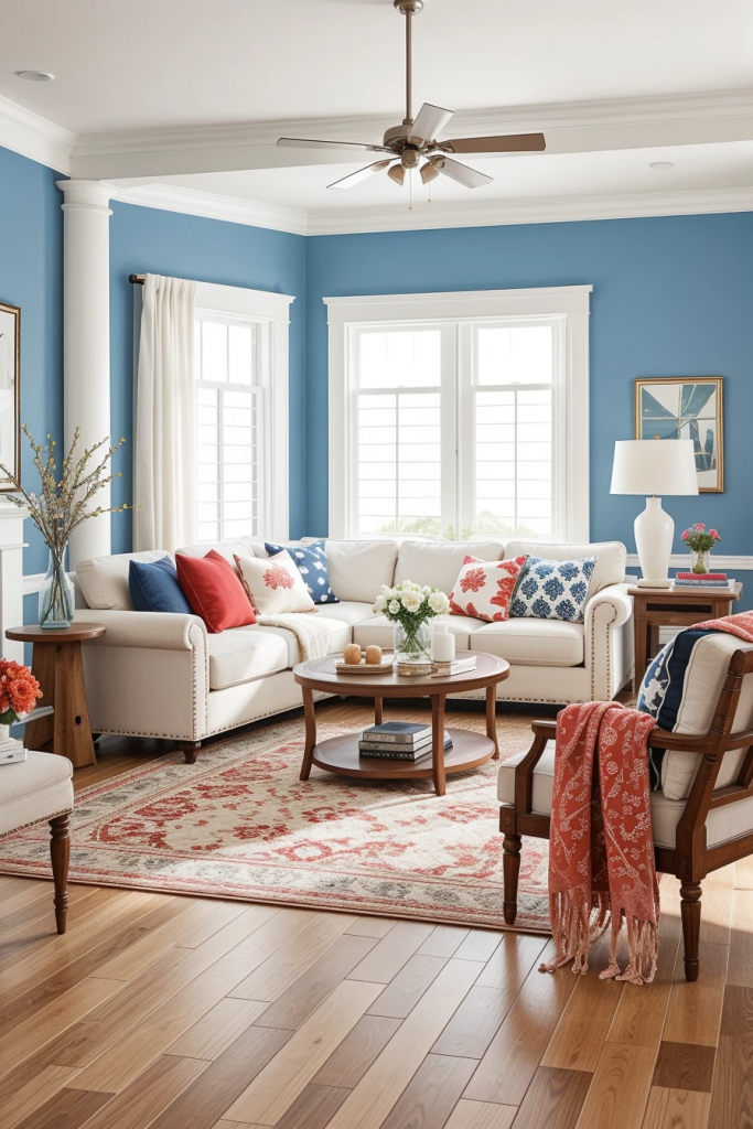 Red, White, And Beachy: 63 Breezy Coastal Living Rooms Decked For The Fourth